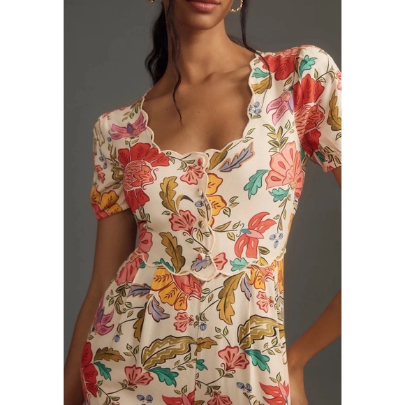 Farm Rio x Anthropologie Puff-Sleeve Floral Jumpsuit - Picture 3 of 4